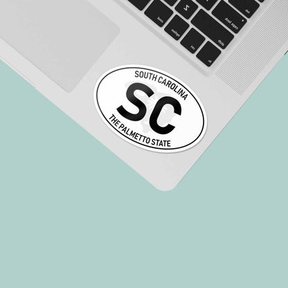 South Carolina White Oval Bumper Sticker