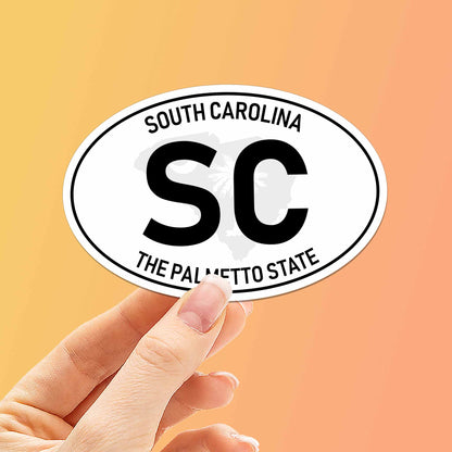 South Carolina White Oval Bumper Sticker