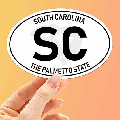 South Carolina White Oval Bumper Sticker