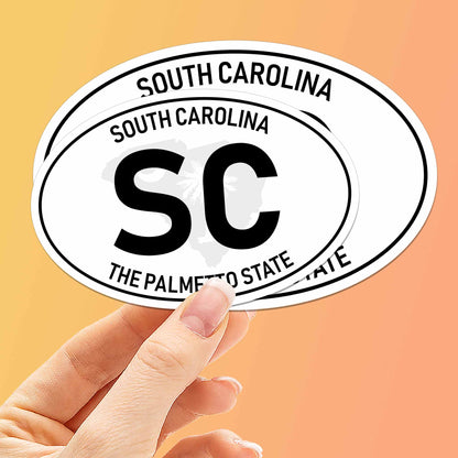 South Carolina White Oval Bumper Sticker
