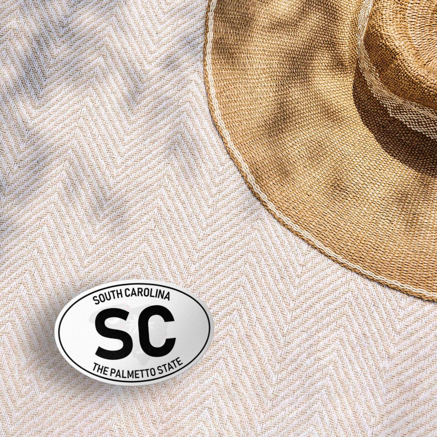 South Carolina White Oval Bumper Sticker