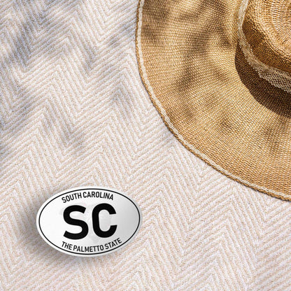 South Carolina White Oval Bumper Sticker
