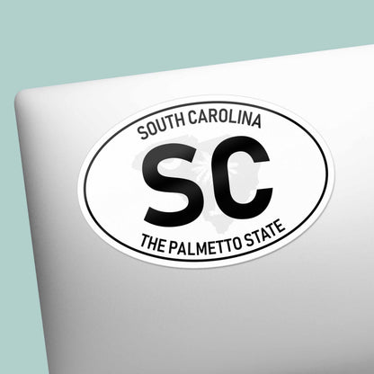 South Carolina White Oval Bumper Sticker