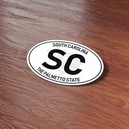South Carolina White Oval Bumper Sticker
