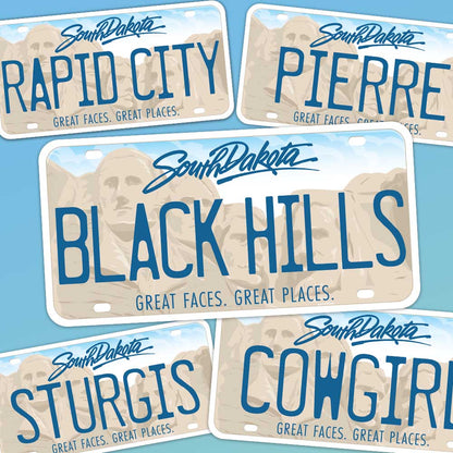 South Dakota License Plate Stickers - Choose Your SD City or National Park Decal