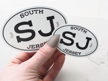 White Oval South Jersey NJ Sticker