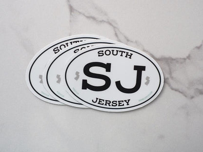 White Oval South Jersey NJ Sticker