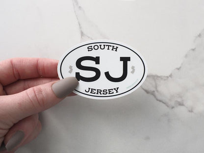 White Oval South Jersey NJ Sticker