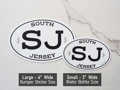 White Oval South Jersey NJ Sticker
