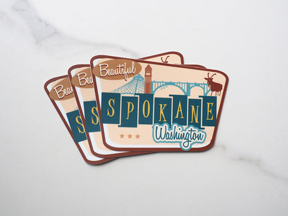 Retro Spokane Sticker