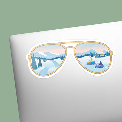Sunglasses Snowmobile Sticker