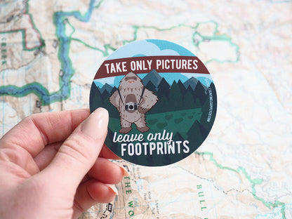 Take Only Pictures Sasquatch Sticker