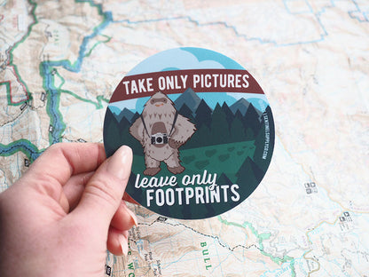 Take Only Pictures Sasquatch Sticker
