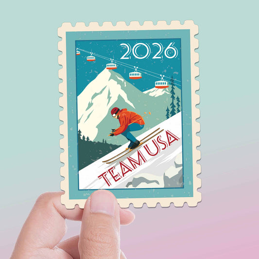 USA 2026 Ski Sticker - Milan Winter Sports Decal