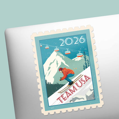 USA 2026 Ski Sticker - Milan Winter Sports Decal