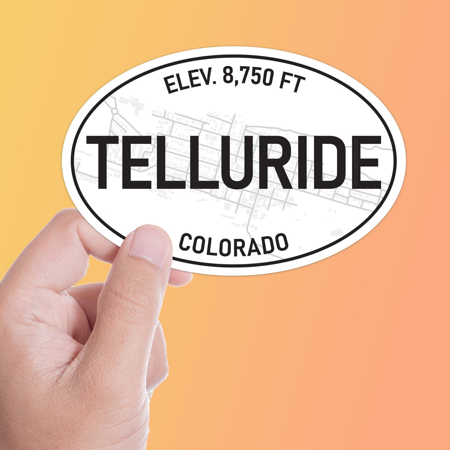 White Oval Telluride Colorado Bumper Sticker