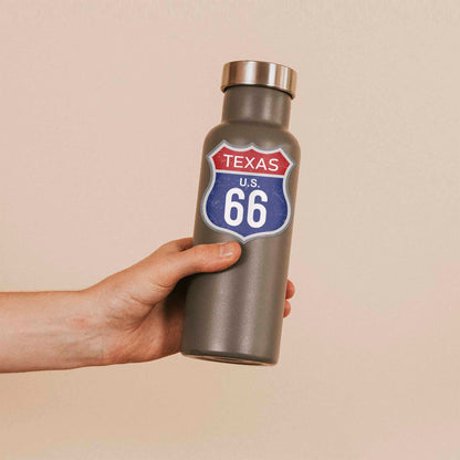 Texas Blue Route 66 Sticker - Cool TX Vintage Highway Sign Decal