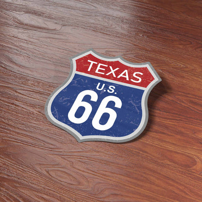 Texas Blue Route 66 Sticker - Cool TX Vintage Highway Sign Decal
