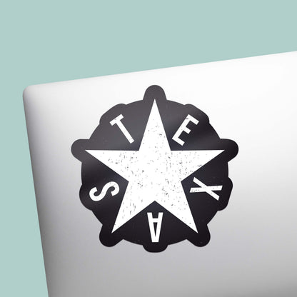 Texas Star Bumper Sticker in Black