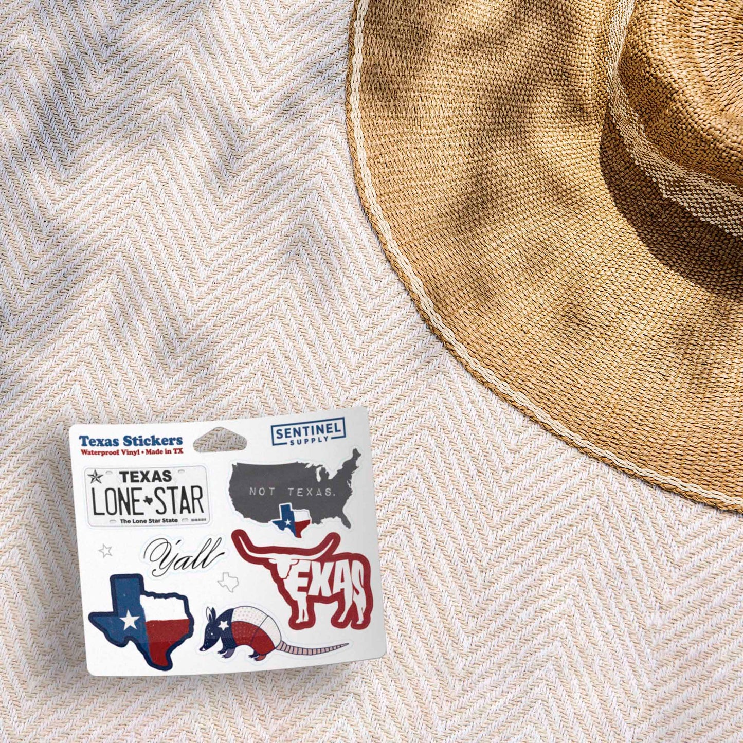Texas Sticker Sheet - Set of 6 Mini TX Flag Decals