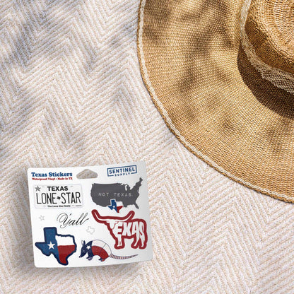 Texas Sticker Sheet - Set of 6 Mini TX Flag Decals