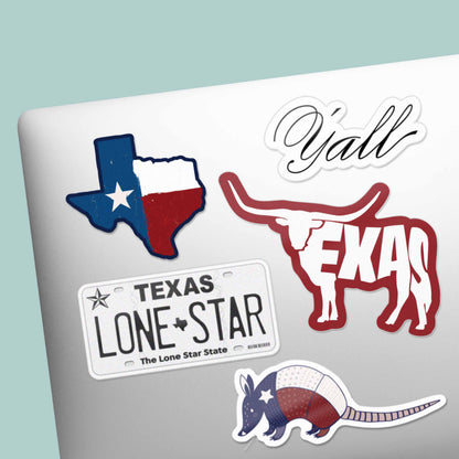 Texas Sticker Sheet - Set of 6 Mini TX Flag Decals