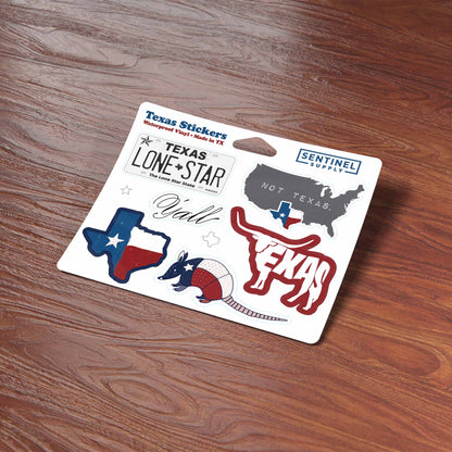 Texas Sticker Sheet - Set of 6 Mini TX Flag Decals