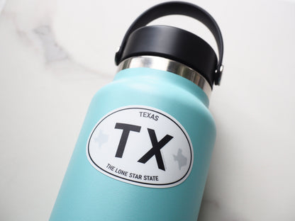 Texas White Oval Bumper Sticker