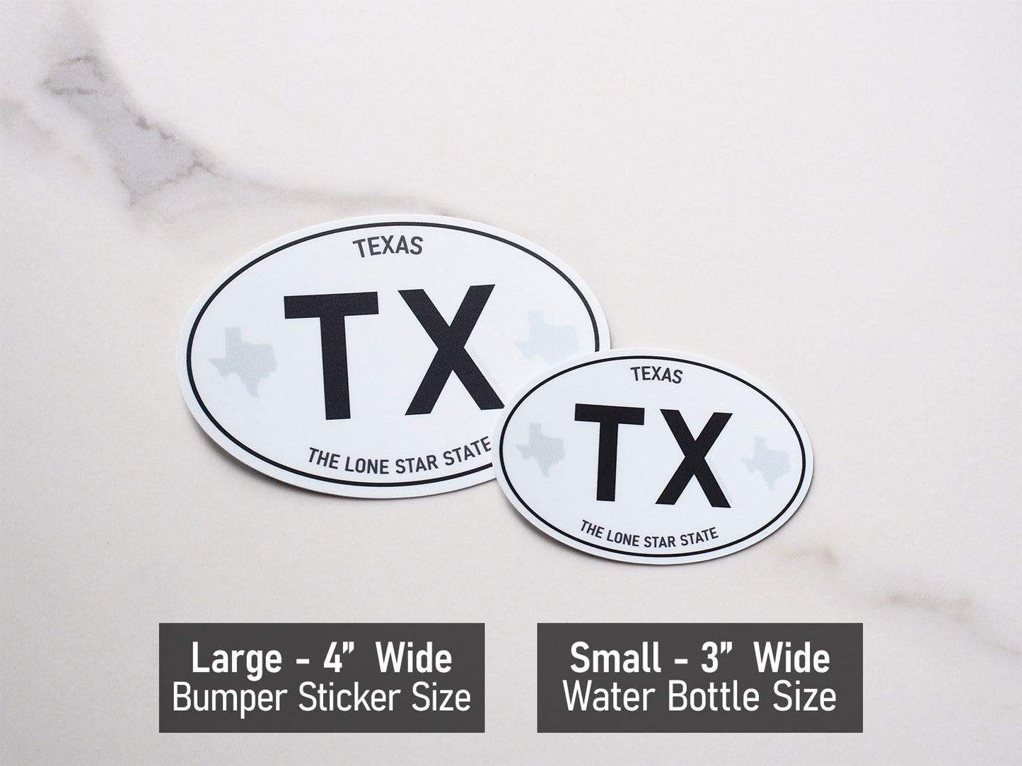 Texas White Oval Bumper Sticker