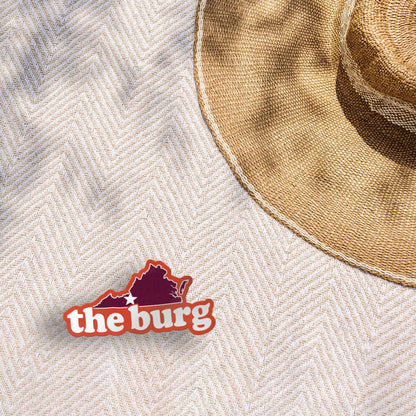 The Burg Virginia Outline Sticker - Cute Blacksburg VA Decal