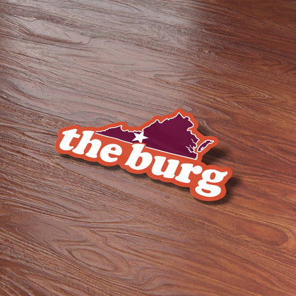 The Burg Virginia Outline Sticker - Cute Blacksburg VA Decal