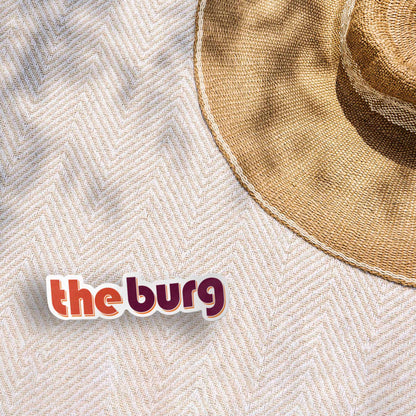 The Burg Virginia Outline Sticker - Cute Blacksburg VA Decal