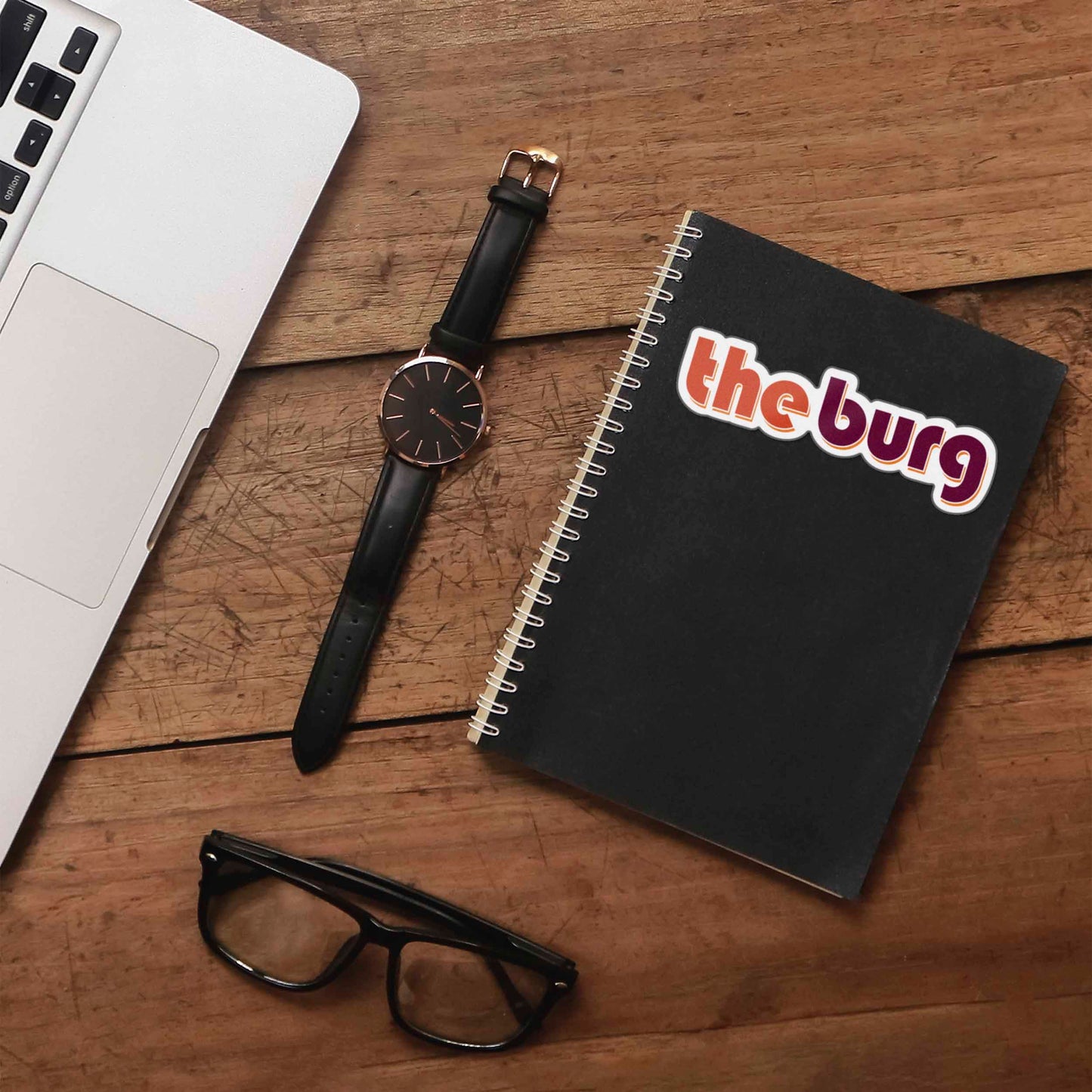 The Burg Virginia Outline Sticker - Cute Blacksburg VA Decal