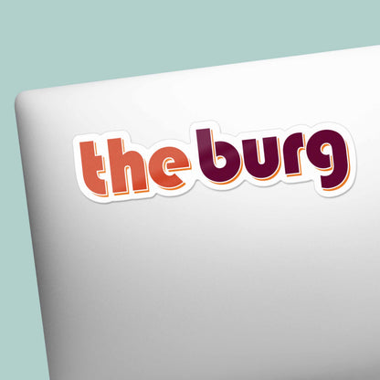 The Burg Virginia Outline Sticker - Cute Blacksburg VA Decal