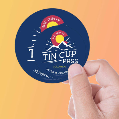 Tin Cup Pass Colorado Stickers