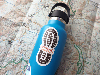 Tread Lightly Hiking Boot Print Sticker