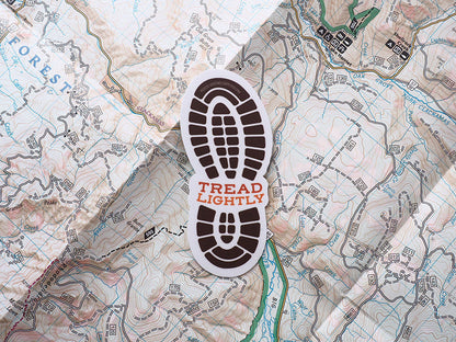 Tread Lightly Hiking Boot Print Sticker