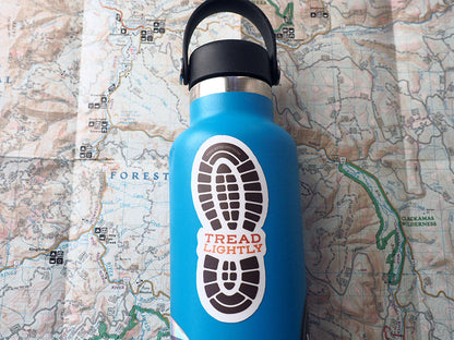 Tread Lightly Hiking Boot Print Sticker