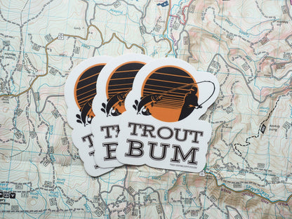 Trout Bum Fly Fishing Sticker