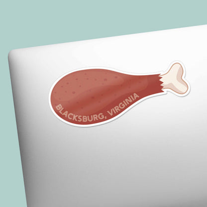 Turkey Leg Blacksburg Virginia Sticker - Funny VA Sports Decal