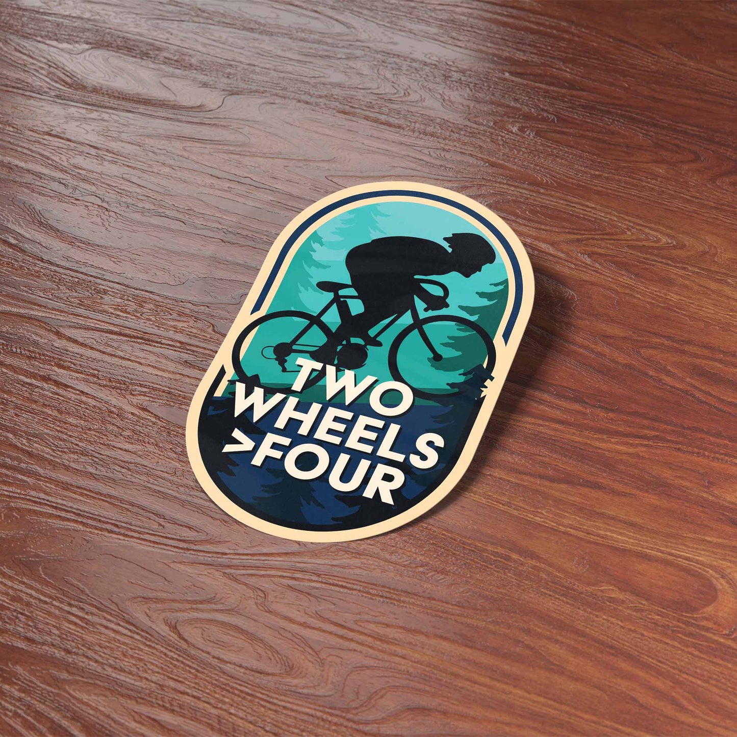 Two Wheels > Four Mountain Bike Sticker