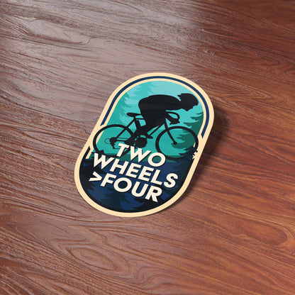 Two Wheels > Four Mountain Bike Sticker
