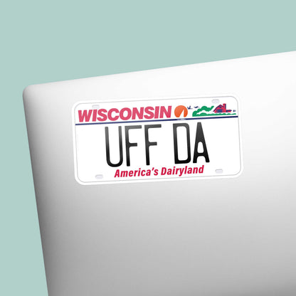 Uff Da Wisconsin License Plate Sticker