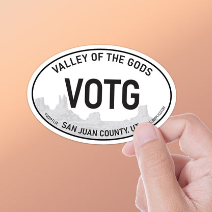 Valley of the Gods, Utah White Oval Bumper Sticker