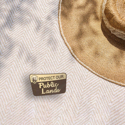 Protect Our Public Lands Sticker - Vintage National Park Sign