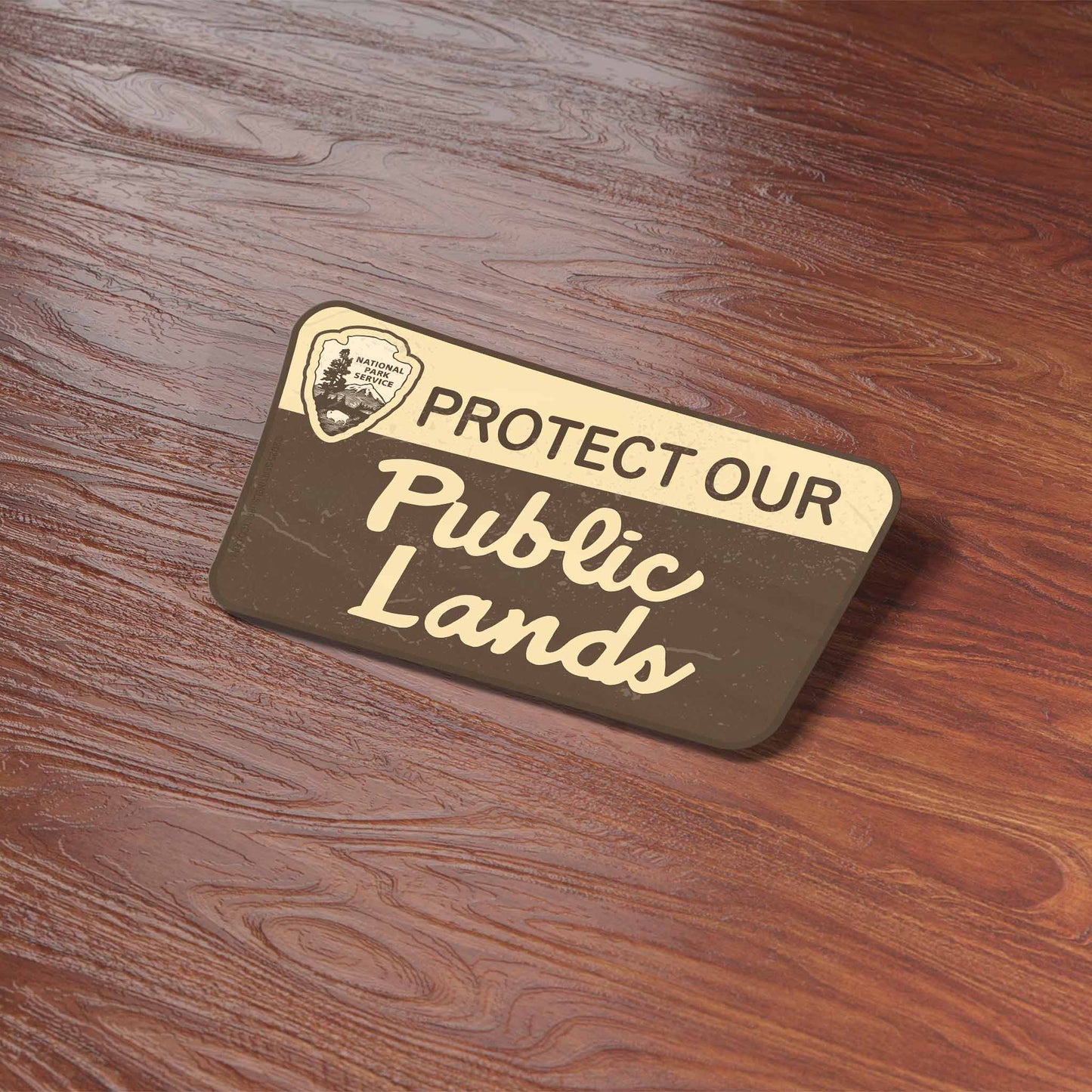 Protect Our Public Lands Sticker - Vintage National Park Sign