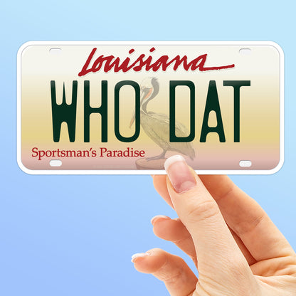 Who Dat Louisiana License Plate Sticker