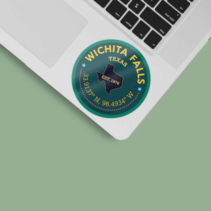 Wichita Falls Texas Coordinates Sticker