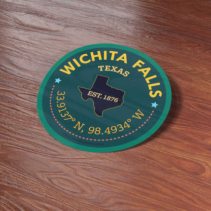 Wichita Falls Texas Coordinates Sticker