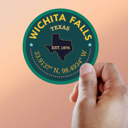 Wichita Falls Texas Coordinates Sticker